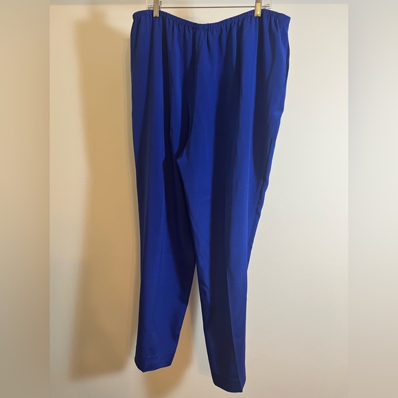 NWT!!! St. John Vivid Blue High Waist Silk Dress Pants XL with Pockets K830W71 - Picture 8 of 16